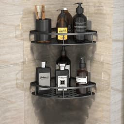 image-Bathroom Shelves No-drill Wall Mount Corner Shelf Shower Storage Rack Holder for WC Shampoo Organizer Bathroom Accessories