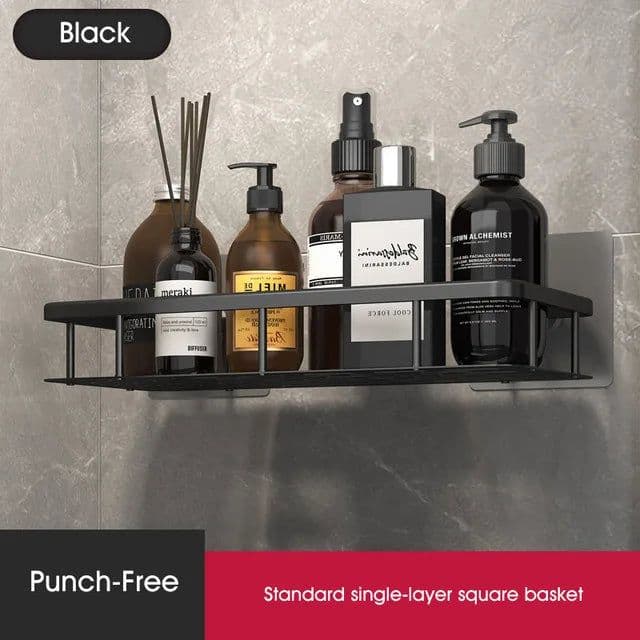 image-Bathroom Shelves No-drill Wall Mount Corner Shelf Shower Storage Rack Holder for WC Shampoo Organizer Bathroom Accessories