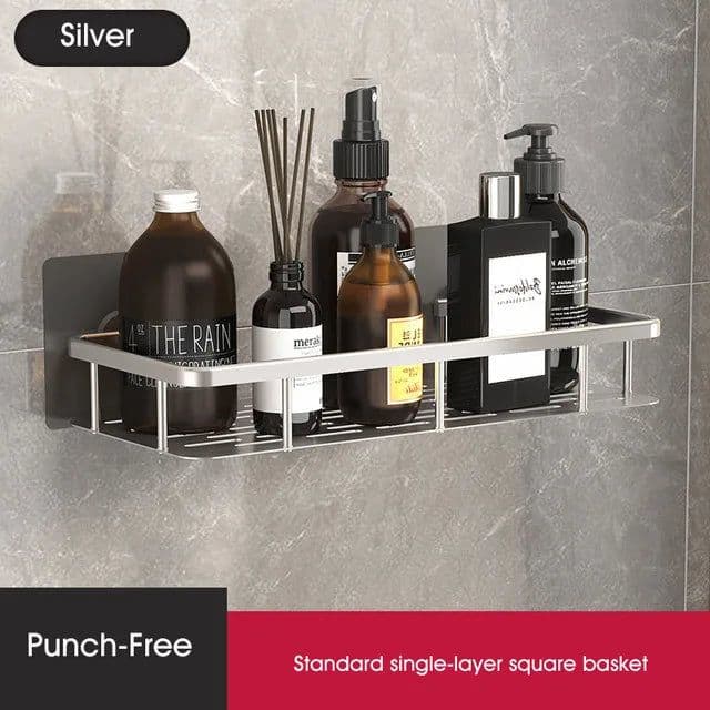 image-Bathroom Shelves No-drill Wall Mount Corner Shelf Shower Storage Rack Holder for WC Shampoo Organizer Bathroom Accessories