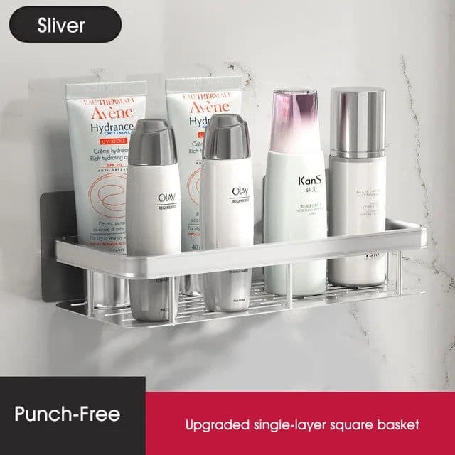 image-Bathroom Shelves No-drill Wall Mount Corner Shelf Shower Storage Rack Holder for WC Shampoo Organizer Bathroom Accessories