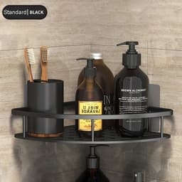 image-Bathroom Shelves No-drill Wall Mount Corner Shelf Shower Storage Rack Holder for WC Shampoo Organizer Bathroom Accessories