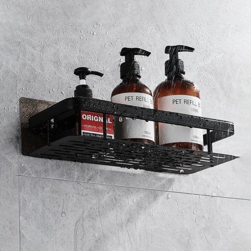 image-Bathroom Shelves No-drill Wall Mount Corner Shelf Shower Storage Rack Holder for WC Shampoo Organizer Bathroom Accessories