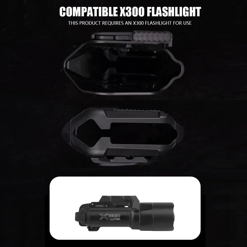 image-Tactical Surefir X300U Flashlight Universal Pistol Holster Lightweight-Bearing QLS Holsters for Military Airsoft SIG Glock 17 19