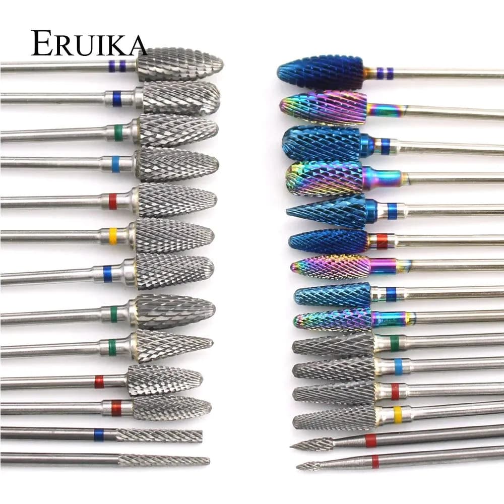 image-66 Types Tungsten Blue Rainbow Carbide Nail Drill Bit Electric Nail Mills Cutter for Manicure Machine Nail Files Accessories