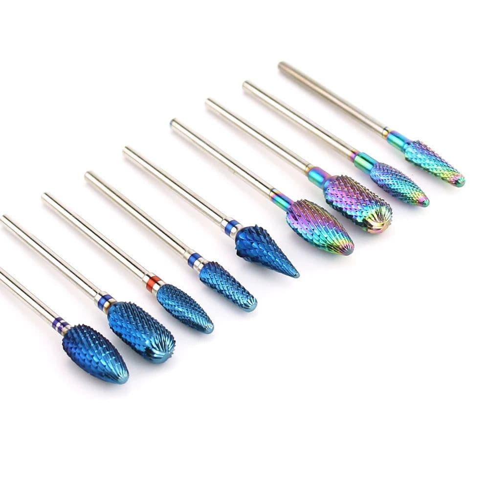 image-66 Types Tungsten Blue Rainbow Carbide Nail Drill Bit Electric Nail Mills Cutter for Manicure Machine Nail Files Accessories