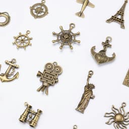 image-Genuine Leaather Notebook Accessory Metal Charm Vintage Creative Hanging Drop Pendant Bookmark decoration diary journay