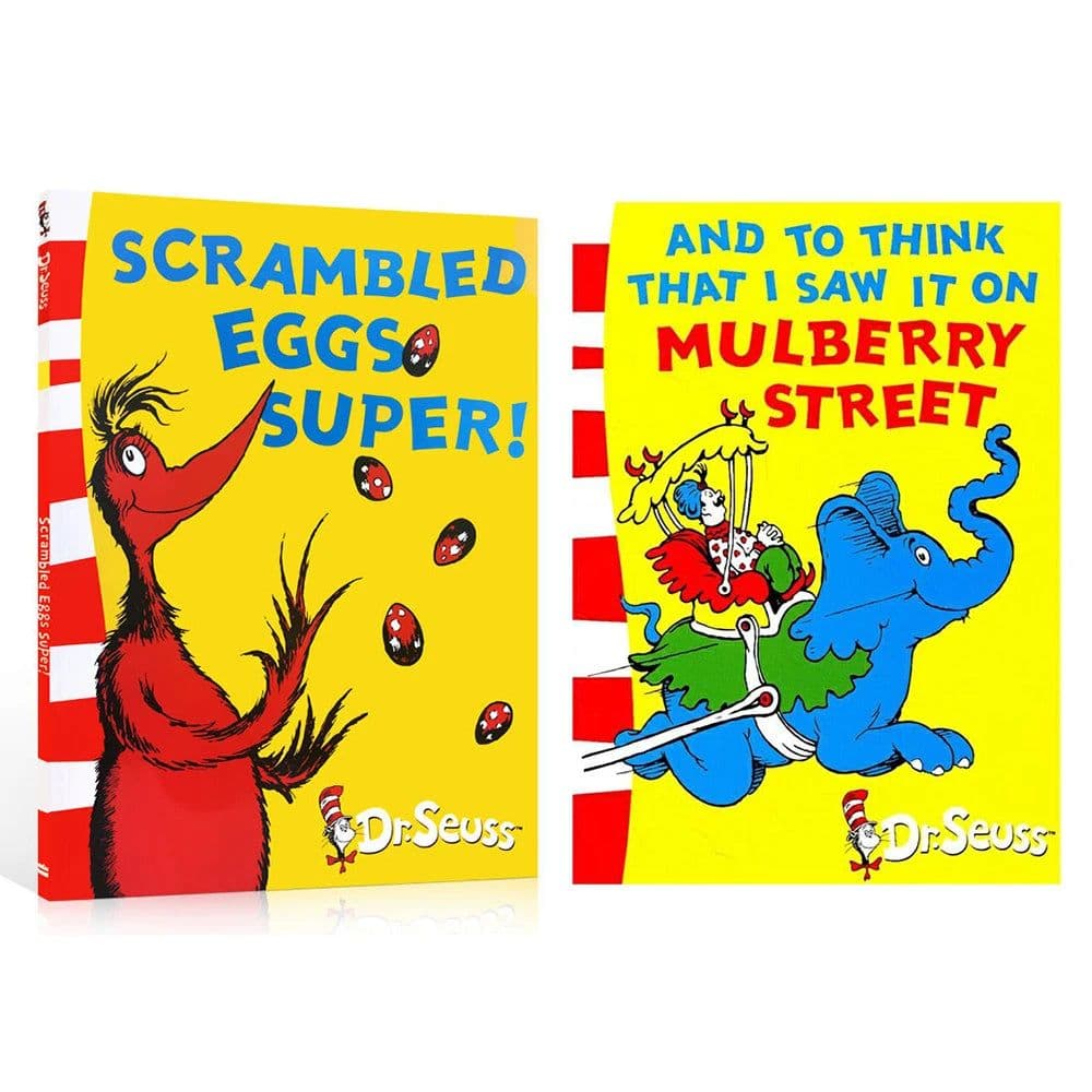 image-Dr.Seuss Series SCRAMBLED EGGS SUPER / AND TO THINK THAT I SAW IT ON MULBERRY STREET Baby Picture Story English Books for kids