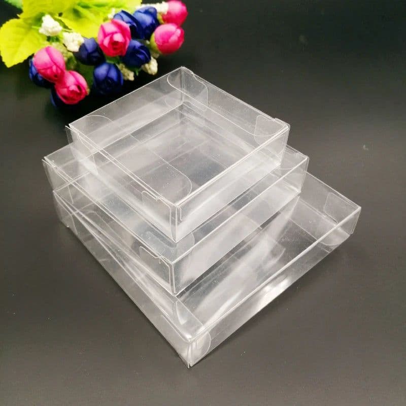 image-100pcs ABB Transparent Clear PVC Gift Box Packaging Christmas Wedding Plastic Box for Jewelry Storage Boxs Candy Small Gift Boxs