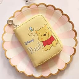 image-Cute Winnie the Pooh Unisex Short Wallet PU Leather Short Wallet Disney Cute Small Purse Bag Mini Handbag Gifts