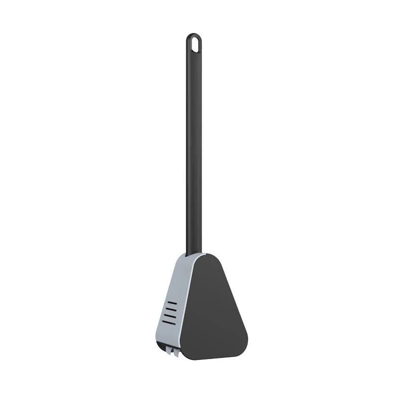 image-Golf Silicone Toilet Brushes With Holder Set Long Handled Toilet Cleaning Brush Black Modern Hygienic Bathroom Accessories