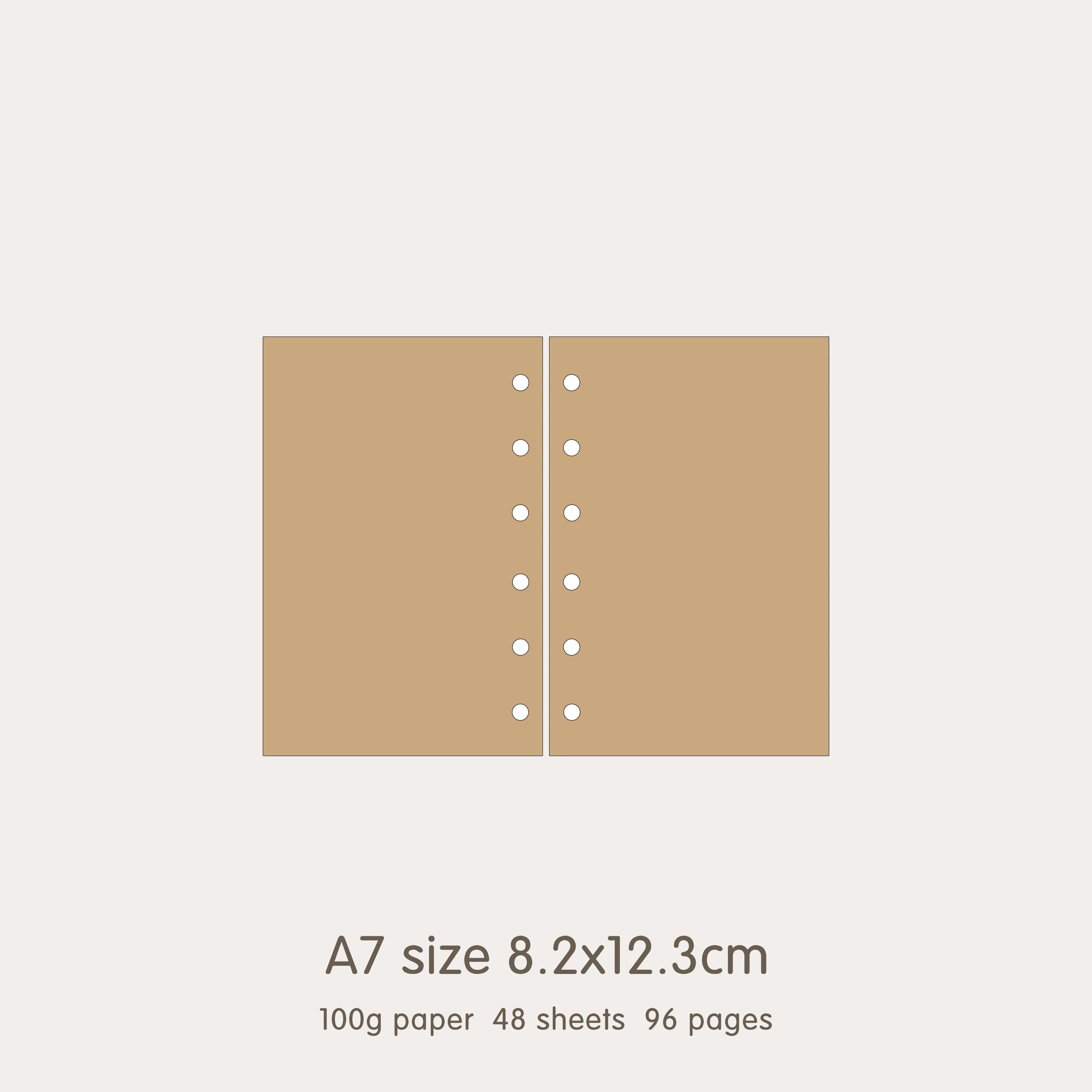 image-High Quality Ring Binder Notebook A5 Personal A6 A7 A8 Size Insert Refills Loose Leaf Spiral Diary Planner Inner Core 100g Paper