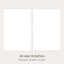 image-High Quality Ring Binder Notebook A5 Personal A6 A7 A8 Size Insert Refills Loose Leaf Spiral Diary Planner Inner Core 100g Paper