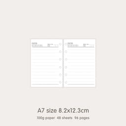 image-High Quality Ring Binder Notebook A5 Personal A6 A7 A8 Size Insert Refills Loose Leaf Spiral Diary Planner Inner Core 100g Paper