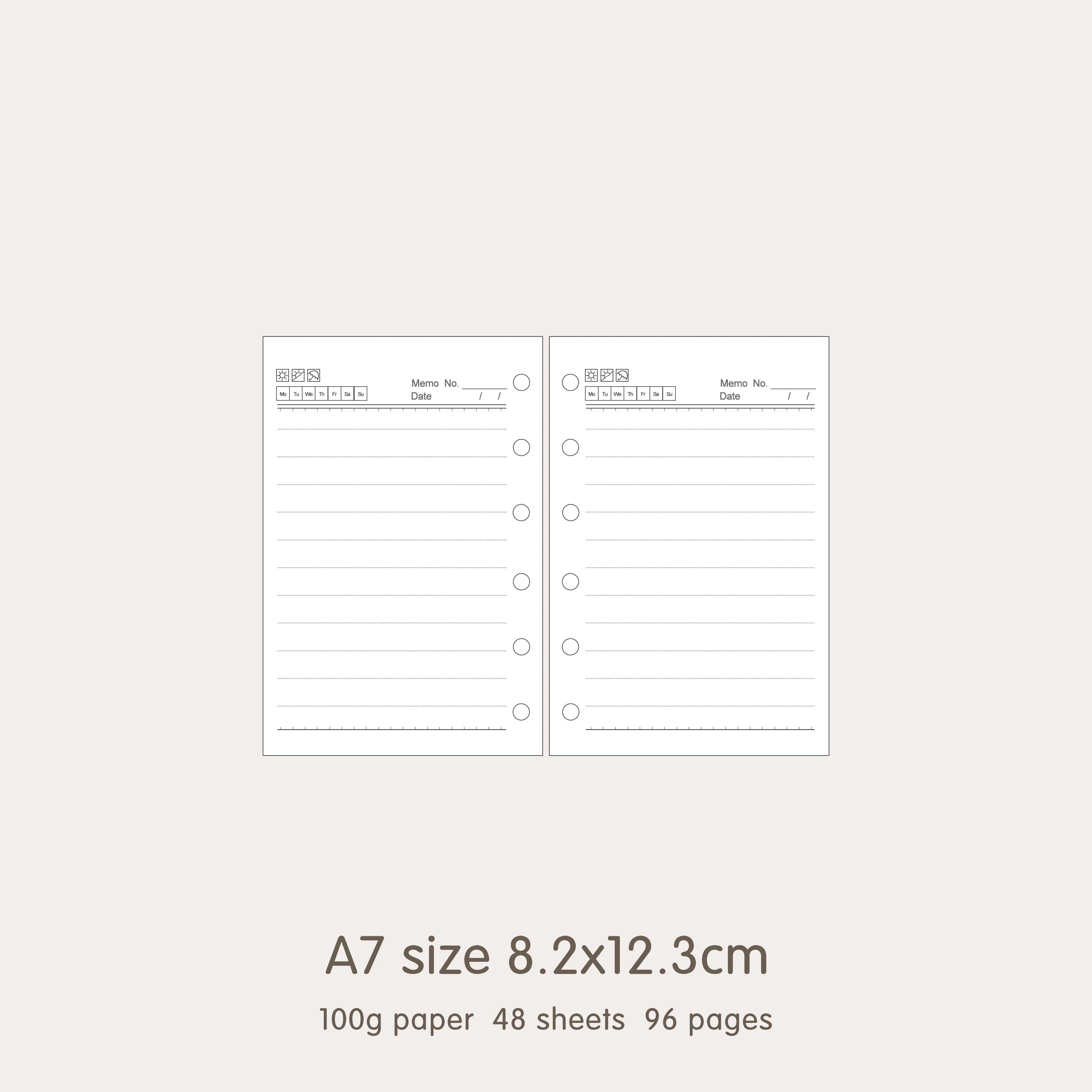 image-High Quality Ring Binder Notebook A5 Personal A6 A7 A8 Size Insert Refills Loose Leaf Spiral Diary Planner Inner Core 100g Paper