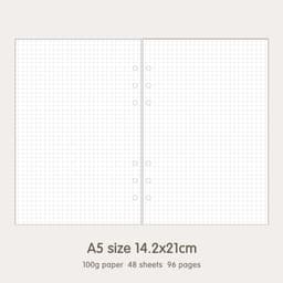 image-High Quality Ring Binder Notebook A5 Personal A6 A7 A8 Size Insert Refills Loose Leaf Spiral Diary Planner Inner Core 100g Paper