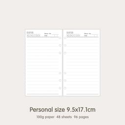image-High Quality Ring Binder Notebook A5 Personal A6 A7 A8 Size Insert Refills Loose Leaf Spiral Diary Planner Inner Core 100g Paper
