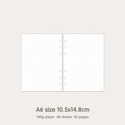 image-High Quality Ring Binder Notebook A5 Personal A6 A7 A8 Size Insert Refills Loose Leaf Spiral Diary Planner Inner Core 100g Paper