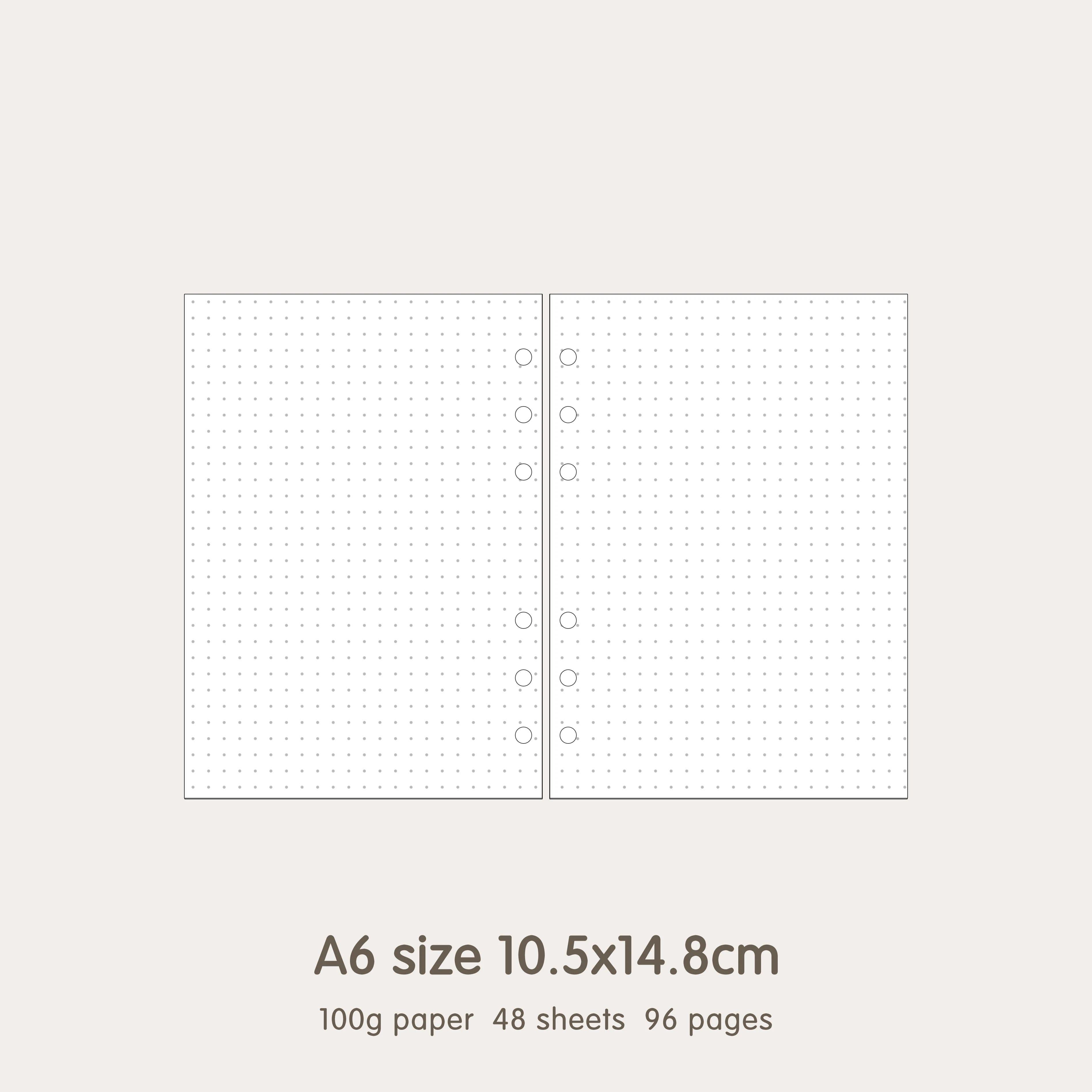 image-High Quality Ring Binder Notebook A5 Personal A6 A7 A8 Size Insert Refills Loose Leaf Spiral Diary Planner Inner Core 100g Paper