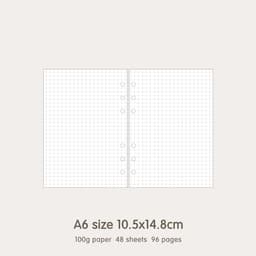 image-High Quality Ring Binder Notebook A5 Personal A6 A7 A8 Size Insert Refills Loose Leaf Spiral Diary Planner Inner Core 100g Paper
