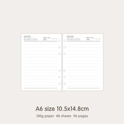 image-High Quality Ring Binder Notebook A5 Personal A6 A7 A8 Size Insert Refills Loose Leaf Spiral Diary Planner Inner Core 100g Paper
