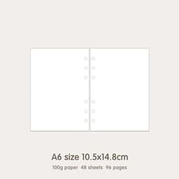 image-High Quality Ring Binder Notebook A5 Personal A6 A7 A8 Size Insert Refills Loose Leaf Spiral Diary Planner Inner Core 100g Paper