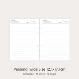 image-High Quality Ring Binder Notebook A5 Personal A6 A7 A8 Size Insert Refills Loose Leaf Spiral Diary Planner Inner Core 100g Paper