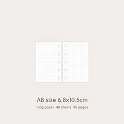 image-High Quality Ring Binder Notebook A5 Personal A6 A7 A8 Size Insert Refills Loose Leaf Spiral Diary Planner Inner Core 100g Paper