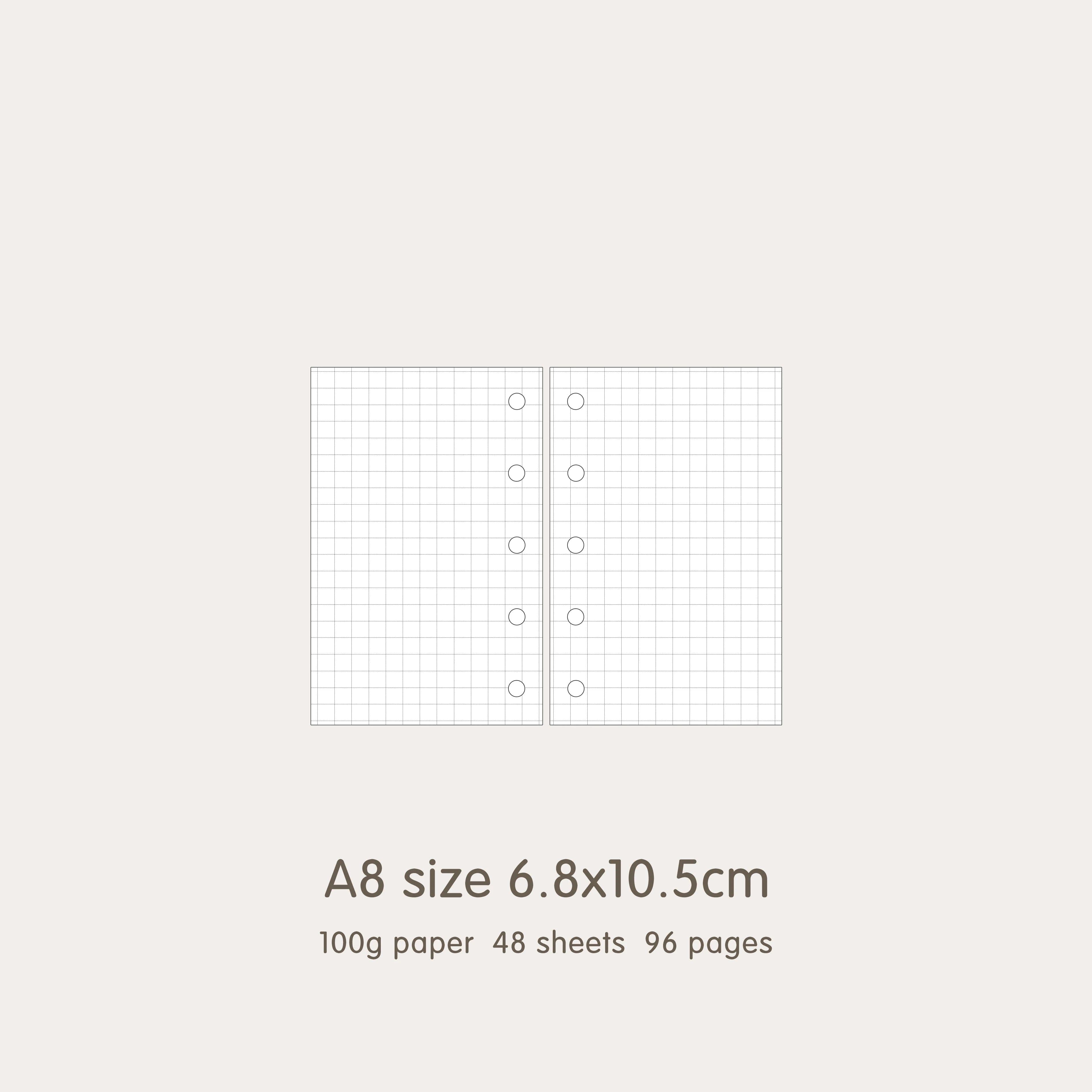 image-High Quality Ring Binder Notebook A5 Personal A6 A7 A8 Size Insert Refills Loose Leaf Spiral Diary Planner Inner Core 100g Paper