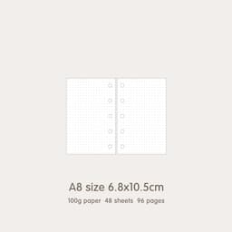 image-High Quality Ring Binder Notebook A5 Personal A6 A7 A8 Size Insert Refills Loose Leaf Spiral Diary Planner Inner Core 100g Paper