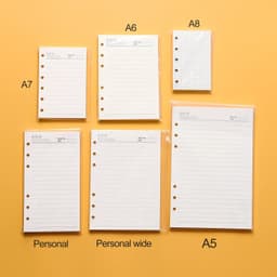 image-High Quality Ring Binder Notebook A5 Personal A6 A7 A8 Size Insert Refills Loose Leaf Spiral Diary Planner Inner Core 100g Paper