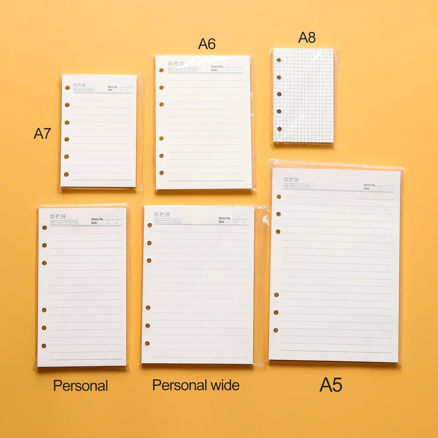image-High Quality Ring Binder Notebook A5 Personal A6 A7 A8 Size Insert Refills Loose Leaf Spiral Diary Planner Inner Core 100g Paper
