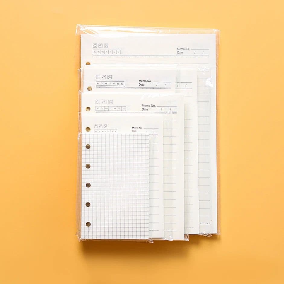 image-High Quality Ring Binder Notebook A5 Personal A6 A7 A8 Size Insert Refills Loose Leaf Spiral Diary Planner Inner Core 100g Paper