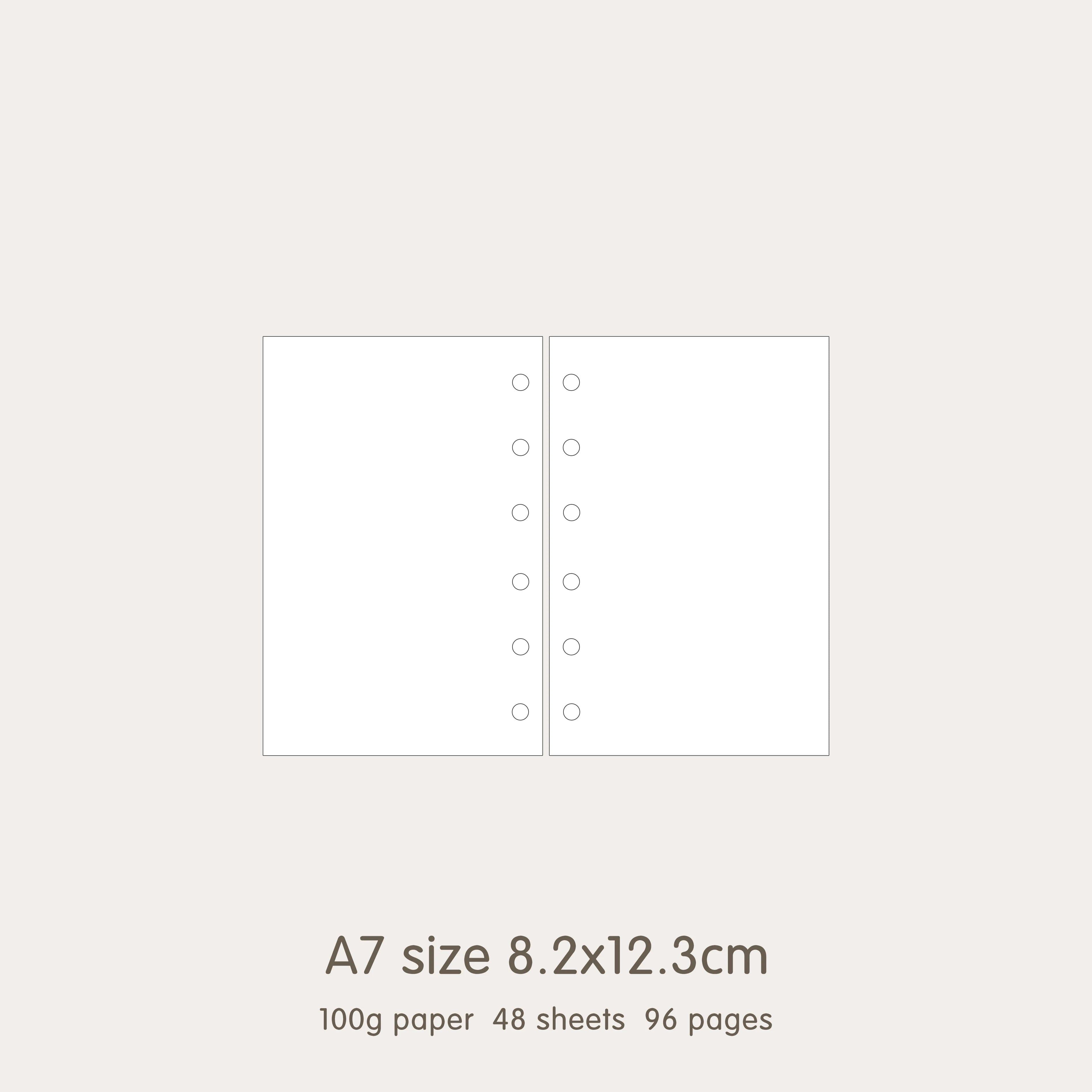 image-High Quality Ring Binder Notebook A5 Personal A6 A7 A8 Size Insert Refills Loose Leaf Spiral Diary Planner Inner Core 100g Paper