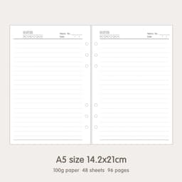 image-High Quality Ring Binder Notebook A5 Personal A6 A7 A8 Size Insert Refills Loose Leaf Spiral Diary Planner Inner Core 100g Paper