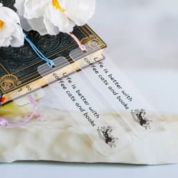 image-Life Is Better with Coffee Cats and Books Bookmark Inspirational Gifts for Friends Book Mark Birthday Gifts for Book/Pet Lovers