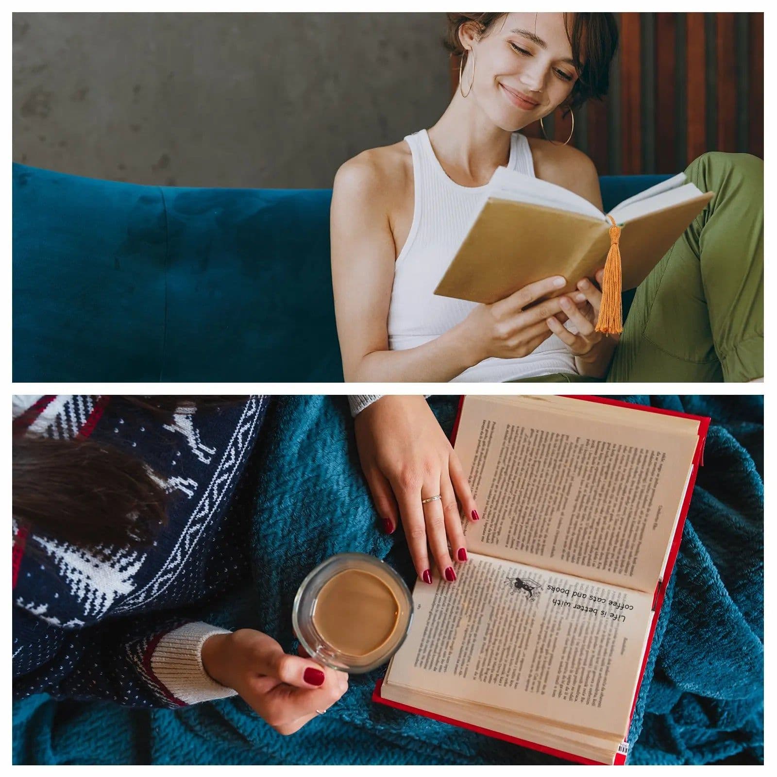 image-Life Is Better with Coffee Cats and Books Bookmark Inspirational Gifts for Friends Book Mark Birthday Gifts for Book/Pet Lovers