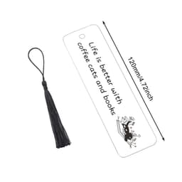 image-Life Is Better with Coffee Cats and Books Bookmark Inspirational Gifts for Friends Book Mark Birthday Gifts for Book/Pet Lovers