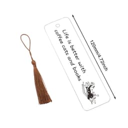 image-Life Is Better with Coffee Cats and Books Bookmark Inspirational Gifts for Friends Book Mark Birthday Gifts for Book/Pet Lovers