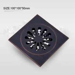 image-Free shipping Black Anti-odor 10cm Floor Drain Anti-odor Core Bathroom Hardware Square Bathroom Shower Floor Drain 10 x 10cm