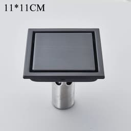 image-Free shipping Black Anti-odor 10cm Floor Drain Anti-odor Core Bathroom Hardware Square Bathroom Shower Floor Drain 10 x 10cm