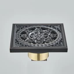 image-Free shipping Black Anti-odor 10cm Floor Drain Anti-odor Core Bathroom Hardware Square Bathroom Shower Floor Drain 10 x 10cm