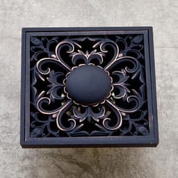 image-Free shipping Black Anti-odor 10cm Floor Drain Anti-odor Core Bathroom Hardware Square Bathroom Shower Floor Drain 10 x 10cm