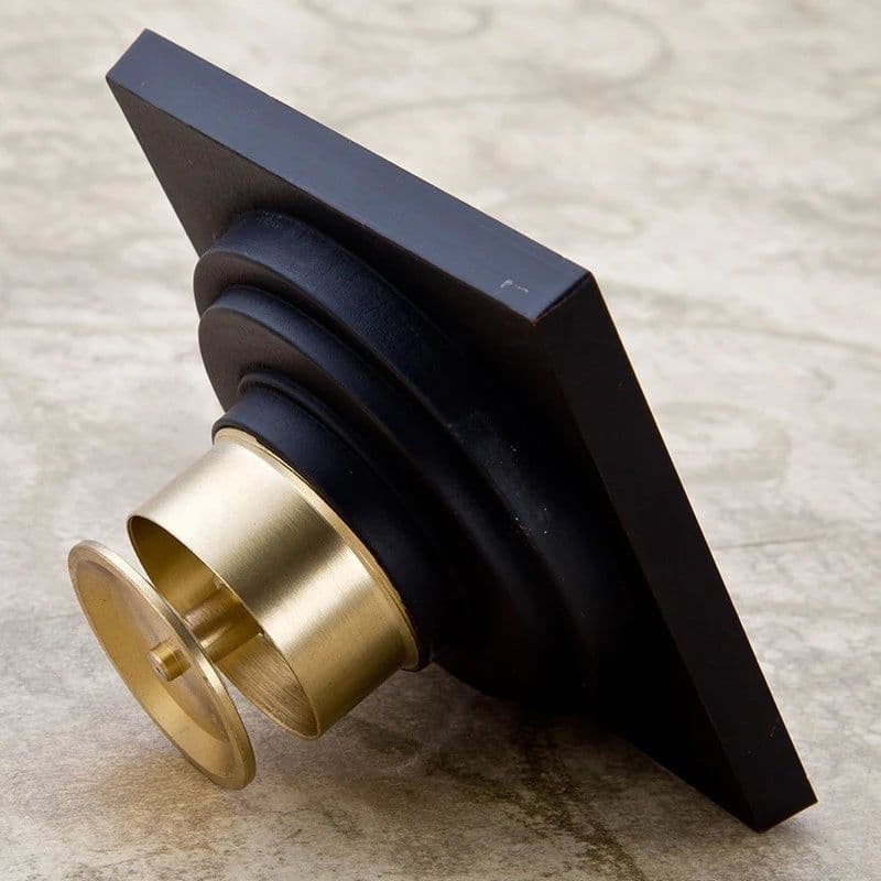image-Free shipping Black Anti-odor 10cm Floor Drain Anti-odor Core Bathroom Hardware Square Bathroom Shower Floor Drain 10 x 10cm