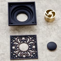 image-Free shipping Black Anti-odor 10cm Floor Drain Anti-odor Core Bathroom Hardware Square Bathroom Shower Floor Drain 10 x 10cm