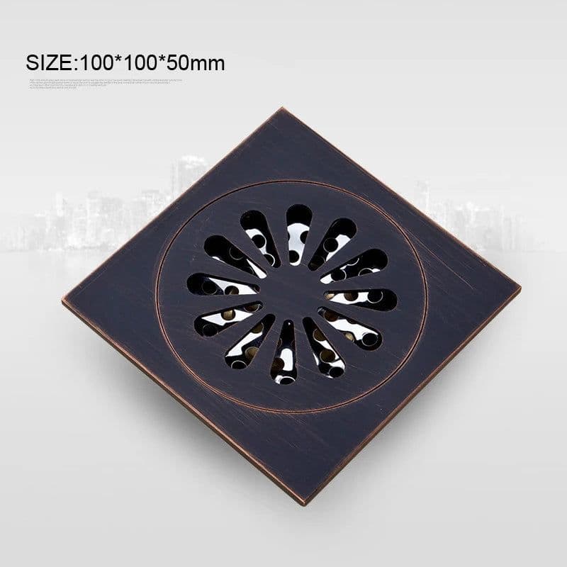 image-Free shipping Black Anti-odor 10cm Floor Drain Anti-odor Core Bathroom Hardware Square Bathroom Shower Floor Drain 10 x 10cm