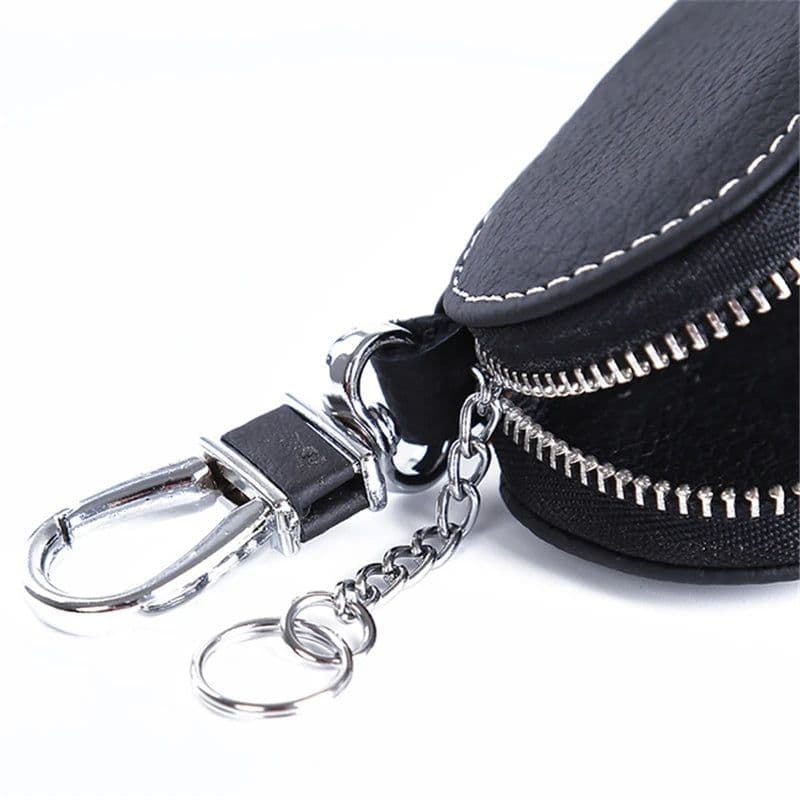 image-Men Key Holder Housekeeper Leather Car Key Wallets Keys Organizer Women Keychain Covers Zipper Key Case Bag Unisex Pouch Purse