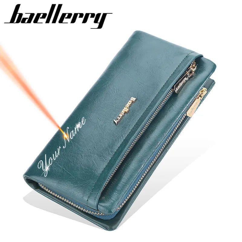 image-Baellerry 2024 Long Women Wallets Bag Phone Pocket Name Engraved Brand Female Wallet Zipper Card Holder Women's Purse For Girls