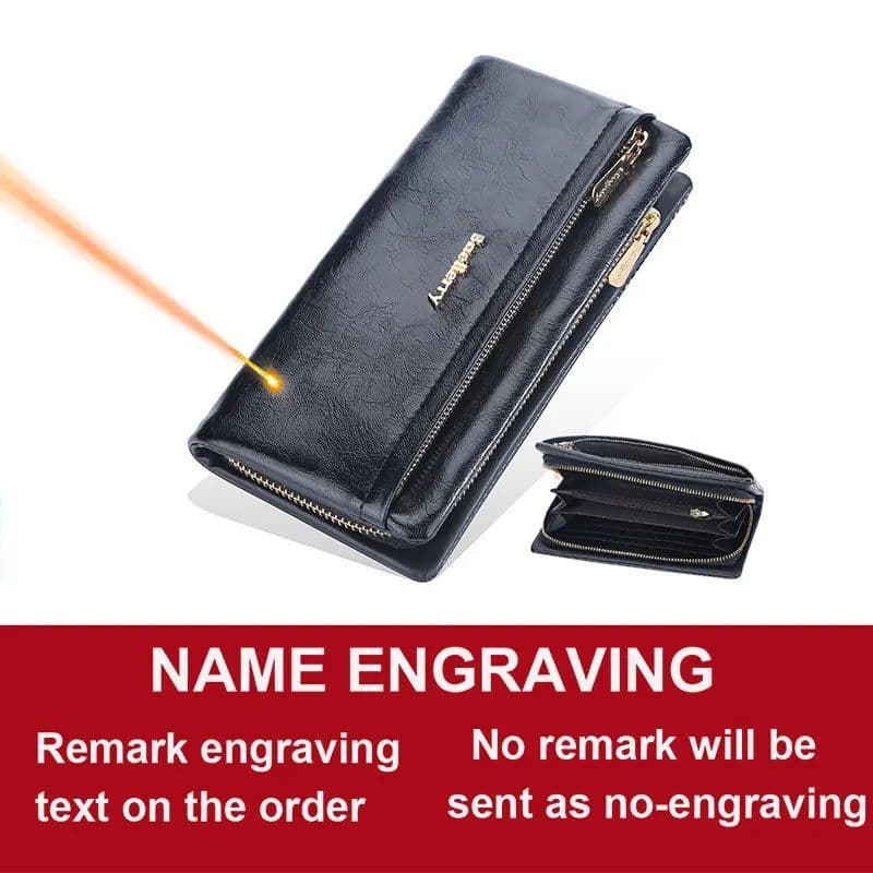 image-Baellerry 2024 Long Women Wallets Bag Phone Pocket Name Engraved Brand Female Wallet Zipper Card Holder Women's Purse For Girls