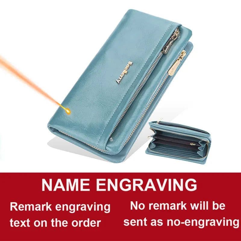 image-Baellerry 2024 Long Women Wallets Bag Phone Pocket Name Engraved Brand Female Wallet Zipper Card Holder Women's Purse For Girls