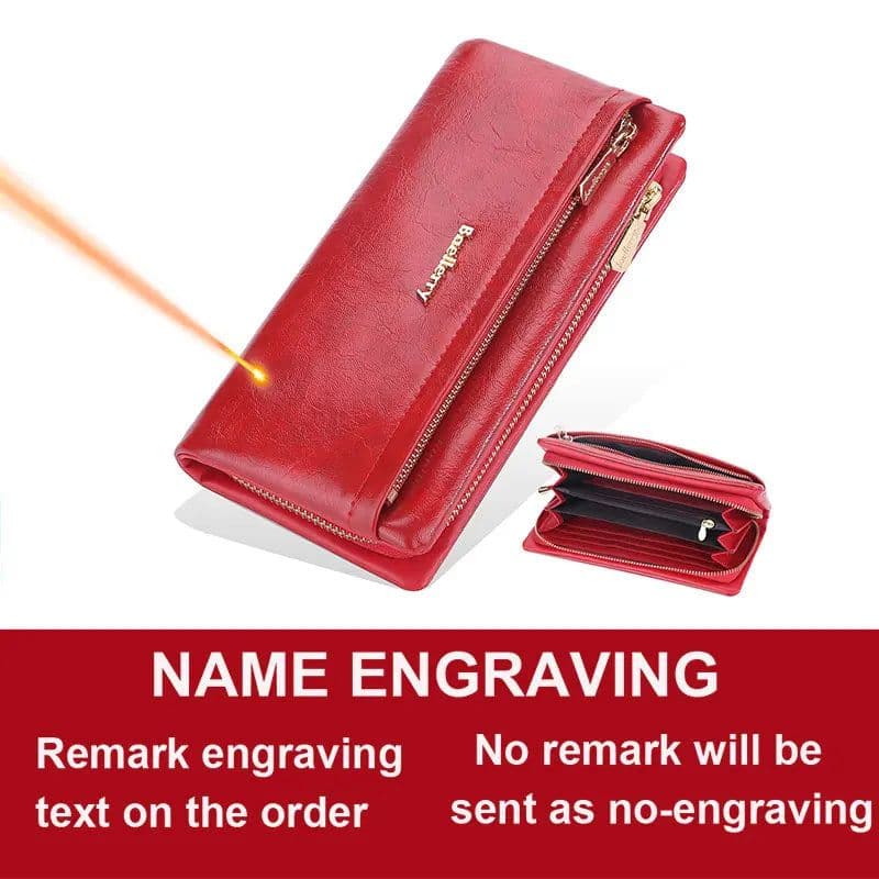 image-Baellerry 2024 Long Women Wallets Bag Phone Pocket Name Engraved Brand Female Wallet Zipper Card Holder Women's Purse For Girls